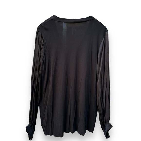 Anthropologie Kesia Drape Surplice Satin Sleeve Top Blouse Boho M - Picture 3 of 8